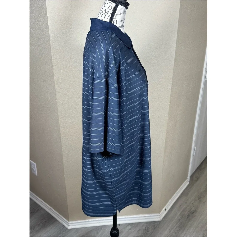 Nike Men's Navy Blue Horizontal Stripe‎ Polo